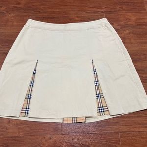 Tan Burberry Skirt with Plaid Peekaboo Detail Sz 10
